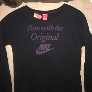 NIKE- NWT - Navy/Purple Hi-Low Sweatshirt XS
